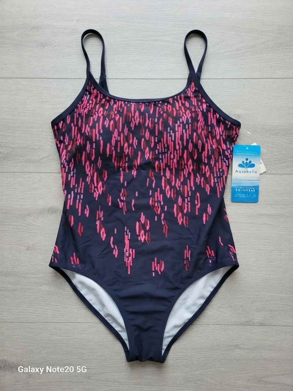 Aquabelle NWT Chlorine Resistant Swimsuit Size 18 Pink Navy Print One-Piece